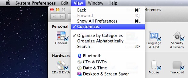 Hide System Preferences Mac OS X