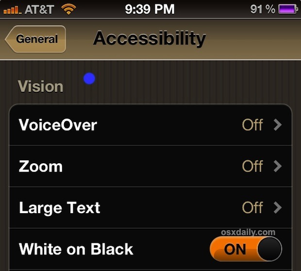 Invert iPhone or iPad Screen