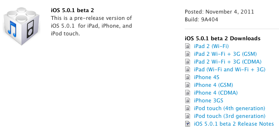 iOS 5.0.1 Beta 2