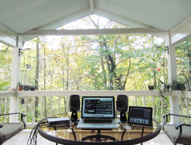 MacBook Pro outdoor music studio 