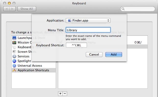 add-keyboard-shortcut-for-library Add Keyboard Shortcut for Quick Entry into User Library