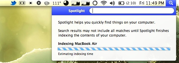 Enable Spotlight in OS X Lion