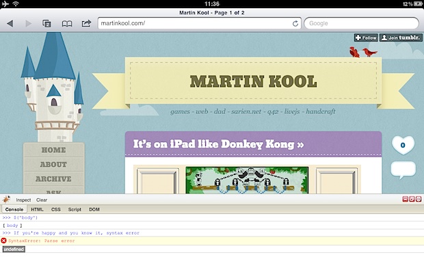 Firebug on iPad
