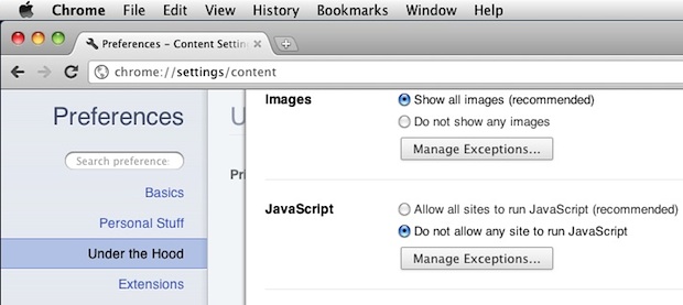 disable-javascript Disable Javascript