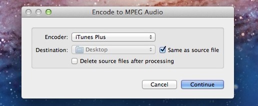 Encode M4A Audio from AIFF Source