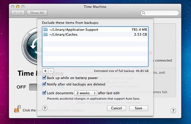 exclude-from-time-machine Exclude from Time Machine