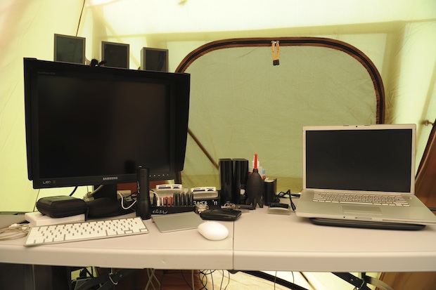 Mac setup in a tent