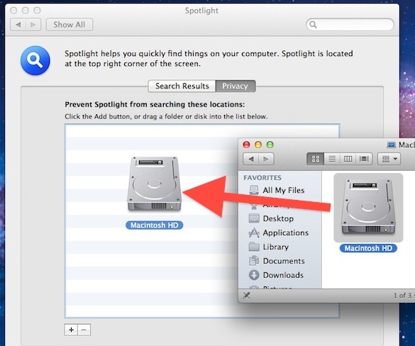 Rebuild Spotlight index in Mac OS X