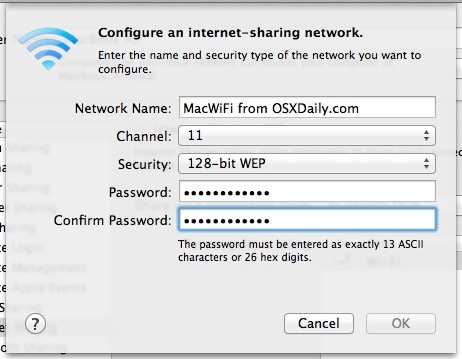 Condividi Internet wireless da Mac