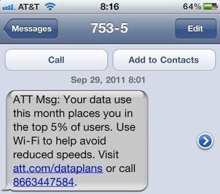 throttling-message Throttled Data message