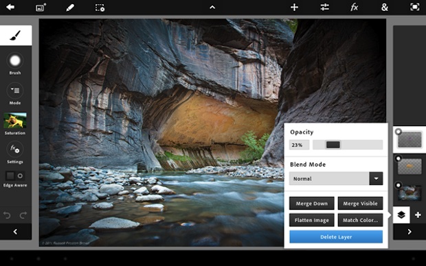 Photoshop Touch for iPad screen shot
