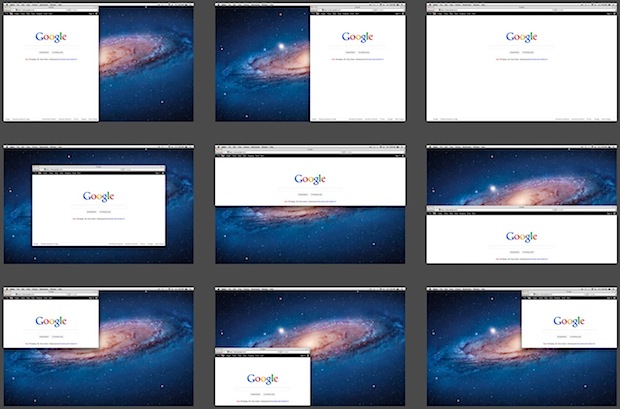 Spectacle organizes and resizes windows in Mac OS X