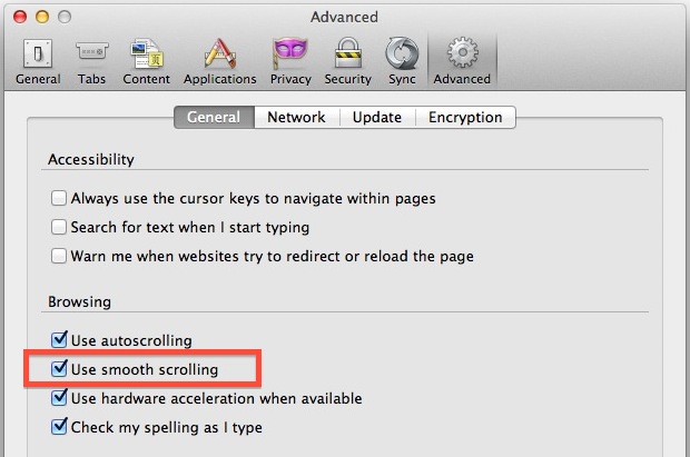 enable-smooth-scrolling-firefox Enable Smooth Scrolling in Firefox for OS X