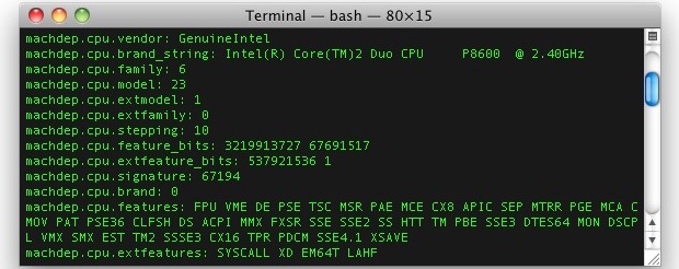 get-mac-cpu-info-command-line Get extended CPU information from the command line