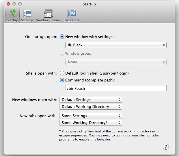 specify-shell-terminal Specify a shell within Terminal to speed up opening new Terminal windows