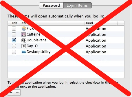 Temporarily Disable Login Items in Mac OS X