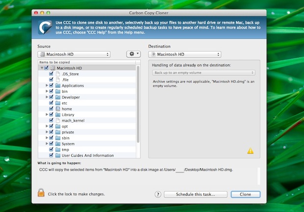 Make a disk image backup of a Mac hard drive