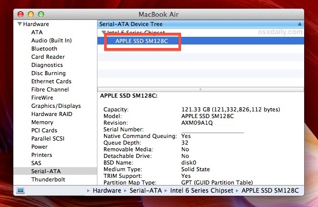 check-ssd-manufacturer-mac Check the Manufacturer of an SSD Drive in Mac OS X