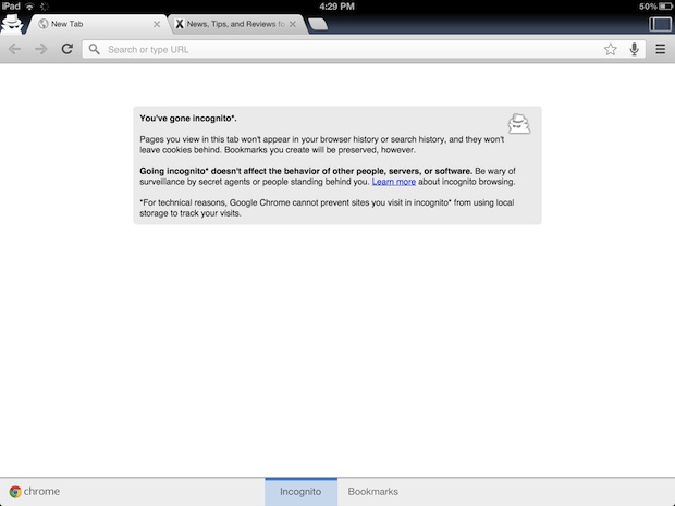 chrome-incognito-ios Incognito mode in Chrome for iOS