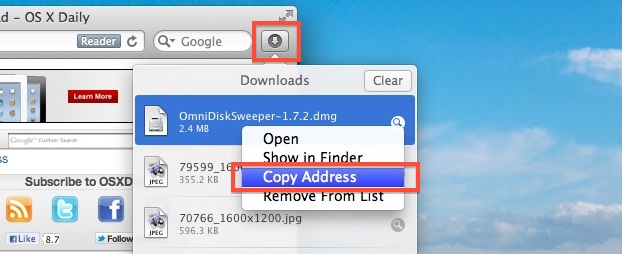 copy-download-origin-address Copy the address of the downloaded file