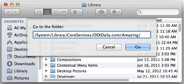 go-to-folder-mac GO TO Folder allows full path input in Mac OS X