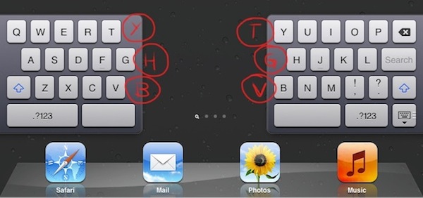 hidden-keys Hidden keys in iPad split keyboard