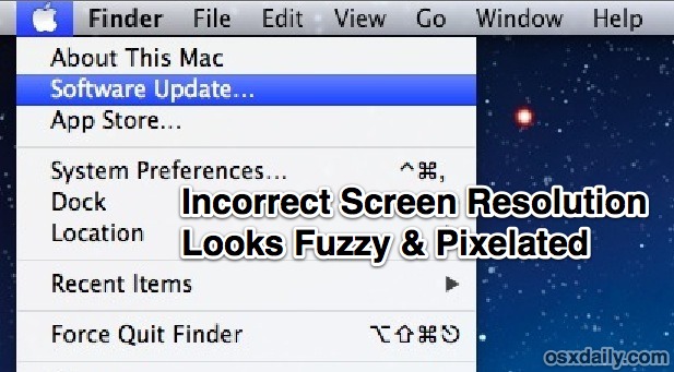 Incorrect screen resolution looks fuzzy