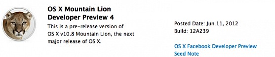 Mountain Lion Developer Preview 4