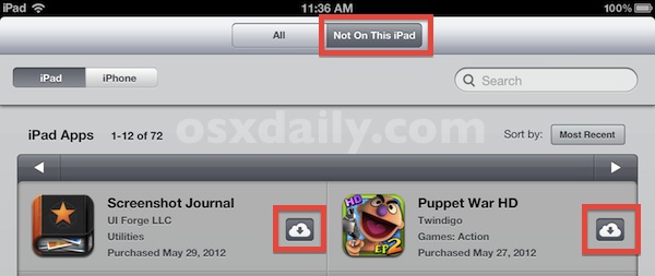 Redownload and reinstall apps in iOS