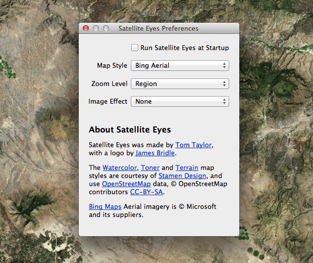 Satellite Eyes preferences
