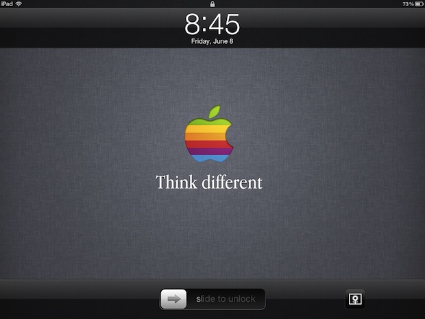 think-different-lockscreen Retro Apple logo & Think Different lock screen wallpaper