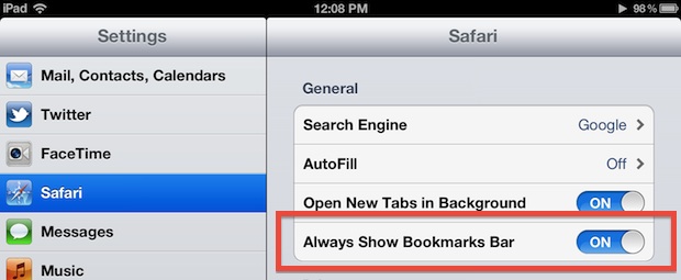 Bookmarks Bar Iphone Delete