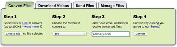 Converting a PDF to DOC for free using Zamzards online conversion tools