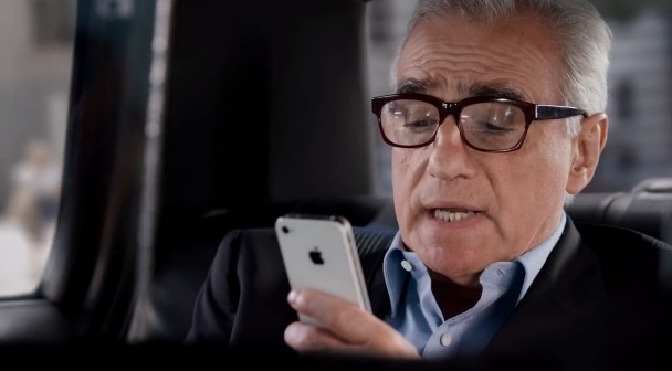martin-scorsese-iphone Martin Scorsese using an iPhone