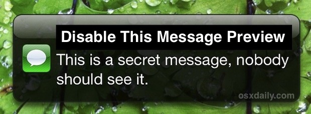 message-preview-iphone Disable the message preview on iPhone home screen
