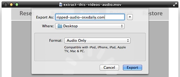 rip-audio-from-video-mac-quicktime Rip Audio Tracks from Video using QuickTime