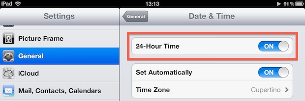 Use 24 Hour Time on iPhone and iPad
