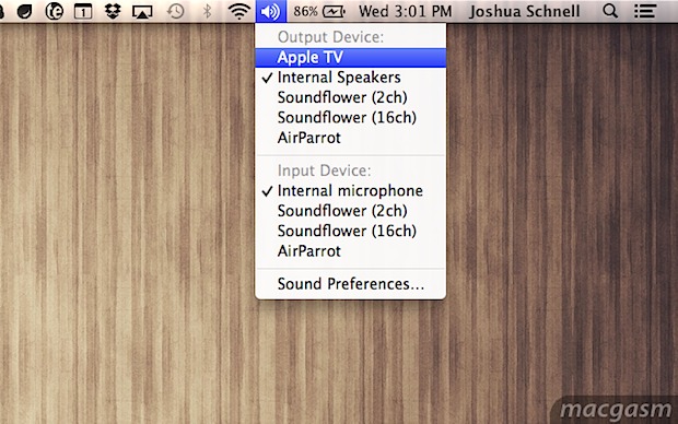 Stream audio from a Mac to AirPlay with OS X Mountain Lion