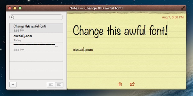 change-default-font-notes-app-mac Change the Default Font of Notes app in Mac OS X