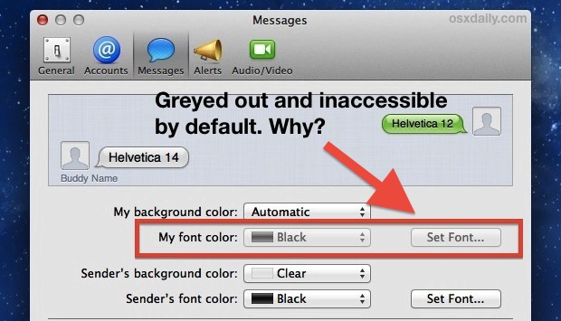 Change the Text Font Size of iMessages in OS X
