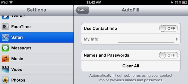 clear-disable-autofill-ios Clear and disable AutoFill in iOS