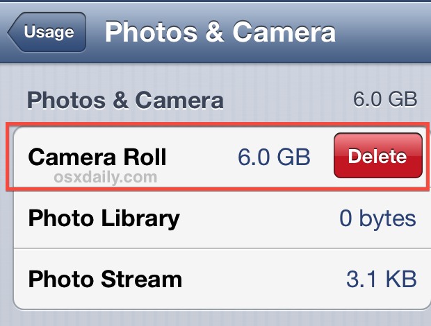 Delete all photos directly from iPhone
