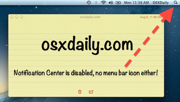 Disable Notification Center and remove the icon from the menu bar in Mac OS X