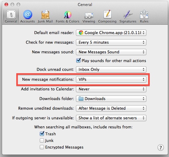 Get new Mail notifications from VIP senders only