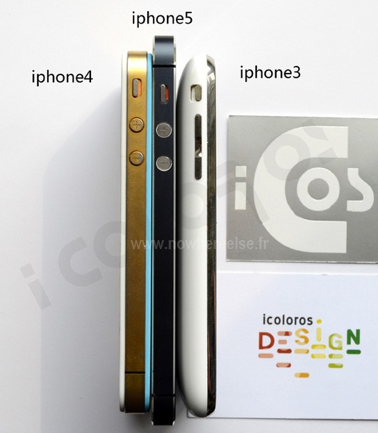 iphone-4-5-3gs iPhone 4, iPhone 5, and iPhone 3GS, in a stack demonstrating thickness