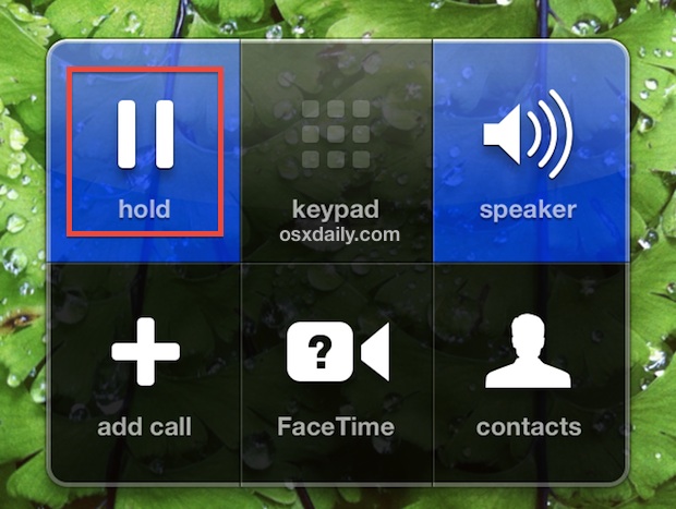 Place a call on Hold using iPhone