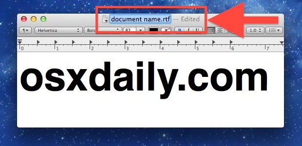 rename-file-mac-title-bar Rename a file in Mac OS X from the title bar