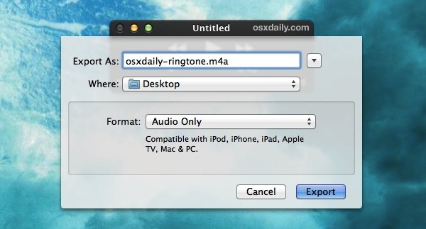 save-audio-track-as-m4a-to-convert-into-ringtone Export the Audio Track as M4A to convert it to a ringtone