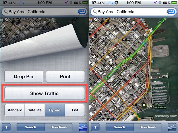 Show Traffic on Maps for iPhone