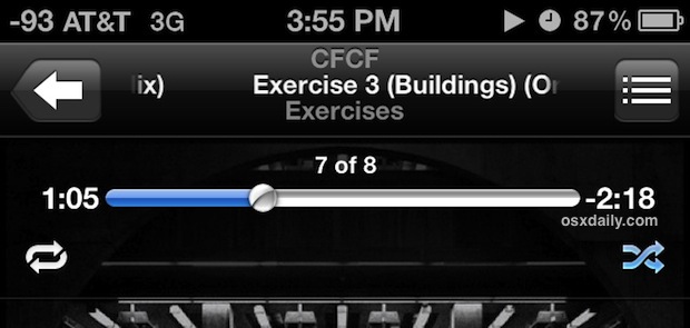 Show the song timeline and scrub music in iOS